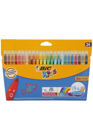 Bic Kids Couleur (Ultra Yıkanabilir) Keçeli Boya Kalemi 24'Lü Kutu ürün görseli
