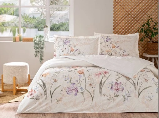 Özdilek White Lily Lila Tek Kişilik %100 Pamuk Nevresim Takımı