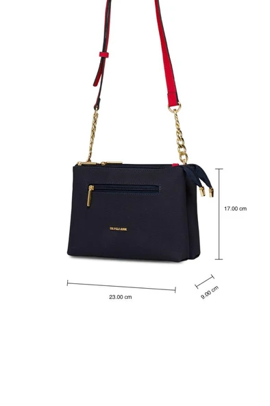 U.S. Polo Assn. Çapraz Askılı Kadın Çanta Lacivert-Kırmızı Us25253 - Resim 6