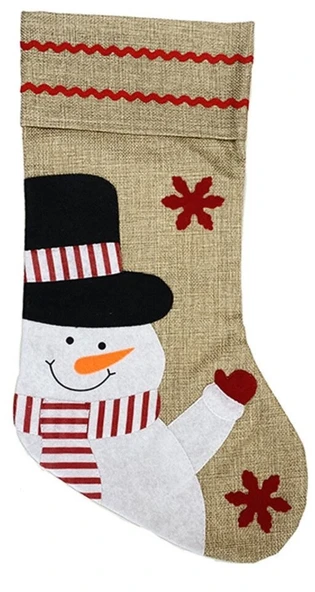 Yılbaşı Kardan Adam Dekor Süs Çorap 45cm ürün görseli 1