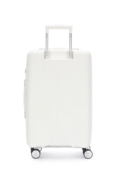 Pierre Cardin Orta Boy %100 Polipropilen Valiz Beyaz 04PC7080 - Resim 8