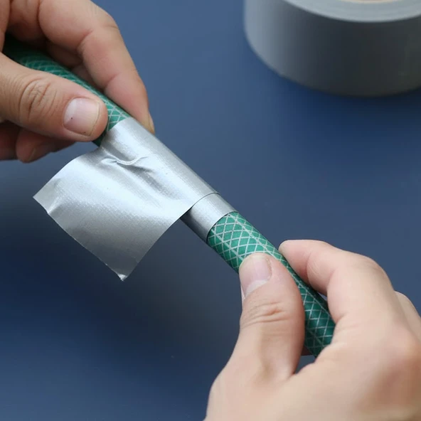 Güçlü Tamir Bandı 48 mm x 10 mt Duct Tape Çok Amaçlı Tamirat Bandı Gri Renkli Su Geçirmez - Resim 4