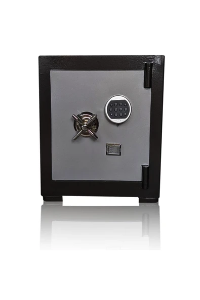 SUR  ÇELİK PARA KASALARI Şifreli Gizli Bölmeli Çelik Para Kasası Siyah Gri Kapaklı Sağlam 55 Cm