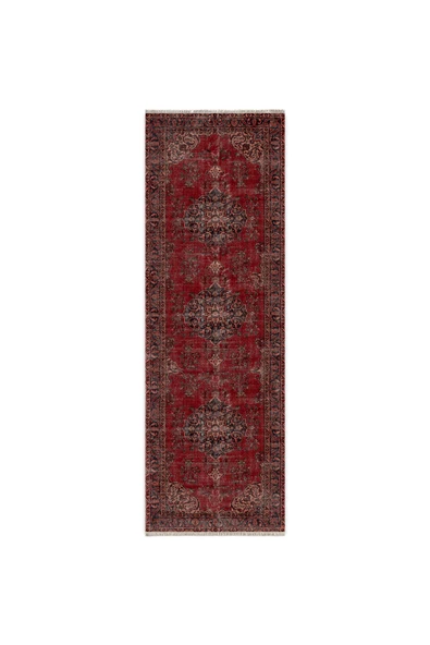 Pastel Home Eskitme Bordo Isparta Modeli Şönil Halı Kilim Yolluk Tasarım Çift Taraflı Makinada Yıkanabilir - 3