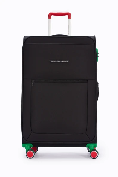 Benetton 2'li Valiz Seti Büyük Ve Kabin Boy Lüx Kumaş Valiz Siyah Bnt2800 - 2