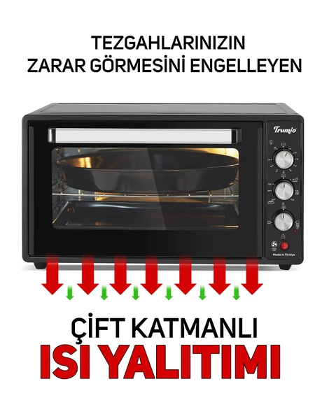 Trumio Elektrikli Fırın, Turbo Fan + Lamba, Yoğurt Mayalama - Resim 6