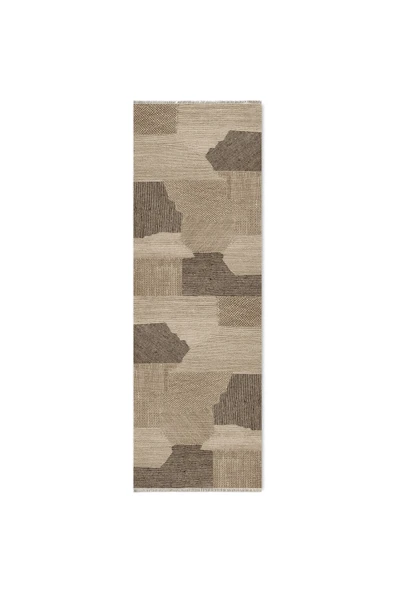 Pastel Home Jüt Doğal Tonlarda Şönil Halı Kilim Yolluk Bej Kahve Kaymaz Yıkanabilir Balkon Mutfak Salon Koridor - 5