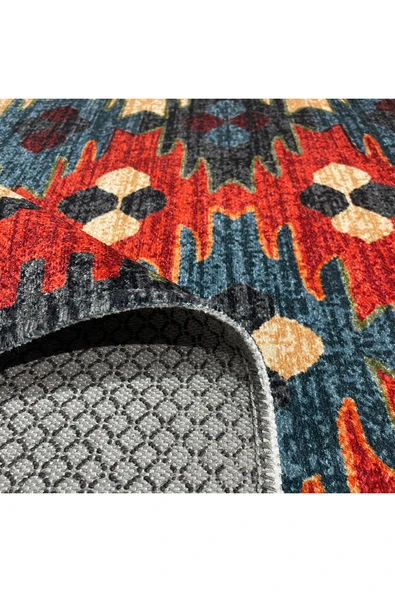 Pastel Home Bordo Anadolu Şönil Halı Kilim Yolluk Kaymaz Yıkanabilir Mutfak Antre Koridor Salon Oturma Odası - 10