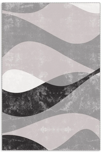 Pastel Home Siyah Gri Antrasit Modern Şönil Halı Kilim Yolluk Kaymaz Yıkanabilir Salon Koridor Mutfak ürün görseli 1