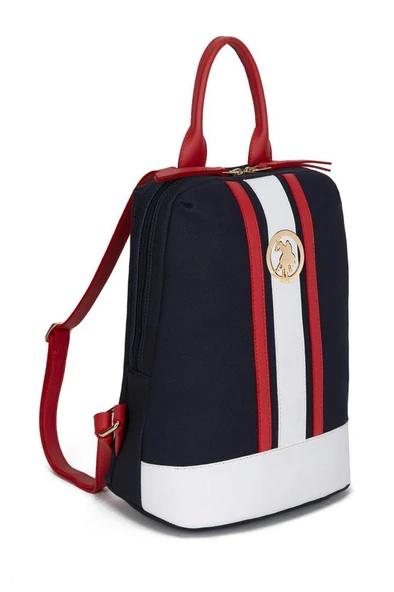 U.S. Polo Assn. Kadın Sırt Çanta Lacivert-Kırmızı 23us8005 - Resim 2