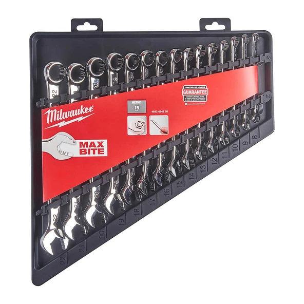 Milwaukee Kombine Anahtar Seti 15 Parça Max Bıte- 4932464258 - Resim 2