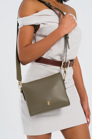 U.S. Polo Assn. Çapraz Askılı Kadın Çanta Haki Us25204 - Resim 3