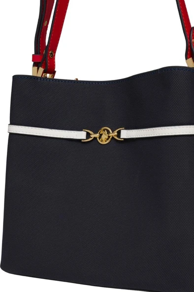 U.S. Polo Assn. Çapraz Askılı Kadın Çanta Lacivert-Beyaz-Kırmızı Us25238 - Resim 2