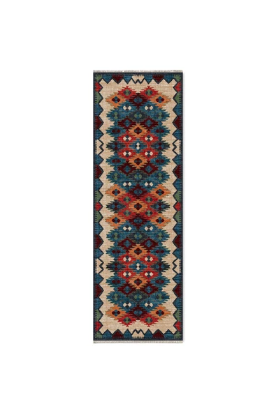 Pastel Home Bordo Anadolu Şönil Halı Kilim Yolluk Kaymaz Yıkanabilir Mutfak Antre Koridor Salon Oturma Odası - 12