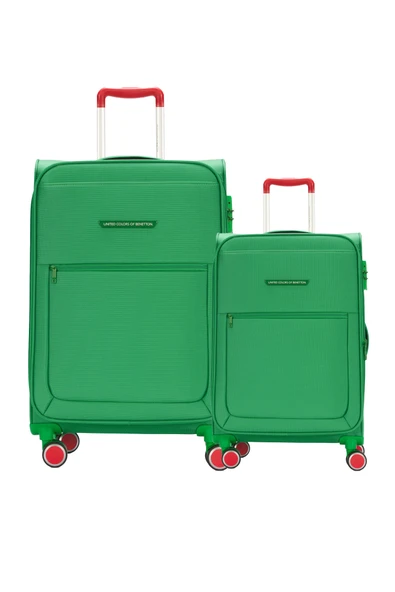 Benetton 2'li Valiz Seti Büyük Ve Kabin Boy Lüx Kumaş Valiz Yeşil Bnt2800 ürün görseli