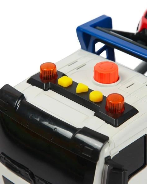 Işıklı Sesli Pilli Araç Taşıyıcı Fonksiyonlu Çekici Oyuncak Kamyon Araba - Resim 5