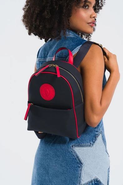 U.S. Polo Assn. Kadın Sırt Çanta Lacivert-Kırmızı Us25276 - Resim 2