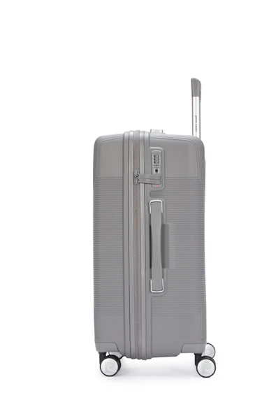 Pierre Cardin Orta Boy %100 Polipropilen Valiz Gri 04PC7080 - Resim 2