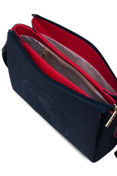 U.S. Polo Assn. Çapraz Askılı Kadın Çanta Lacivert-Beyaz-Kırmızı Us25268 - Resim 5