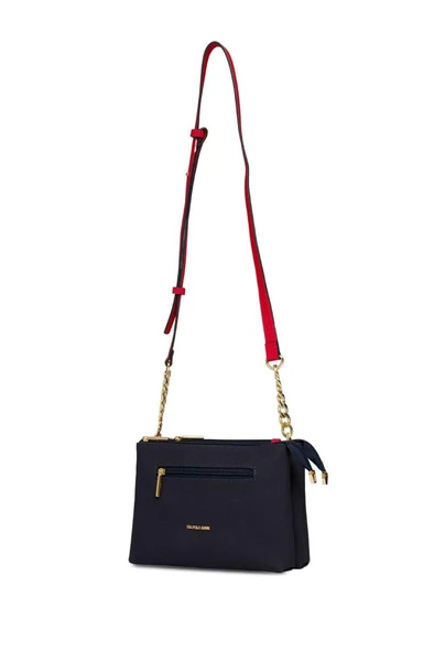 U.S. Polo Assn. Çapraz Askılı Kadın Çanta Lacivert-Kırmızı Us25253 - Resim 3