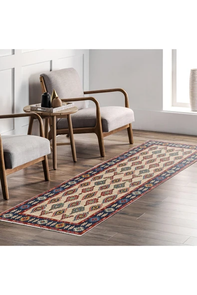 Pastel Home Renkli Anadolu Kilim Şönil Halı Yolluk Kaymaz Yıkanabilir Mutfak Kordior Salon Oturma Odası - 7