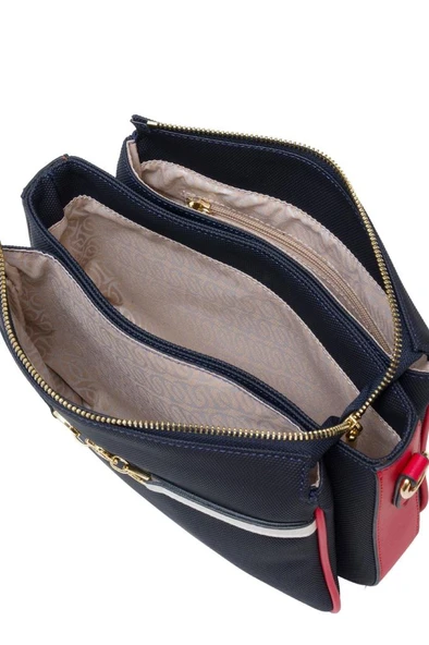 U.S. Polo Assn. Çapraz Askılı Kadın Çanta Lacivert-Beyaz-Kırmızı Us25237 - Resim 5