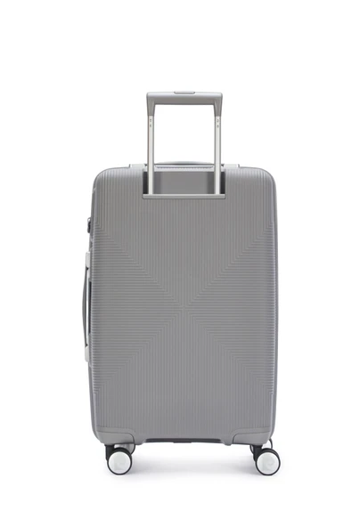 Pierre Cardin Orta Ve Kabin Boy 2'li Set %100 Polipropilen Valiz Gri 04PC7080 - Resim 9
