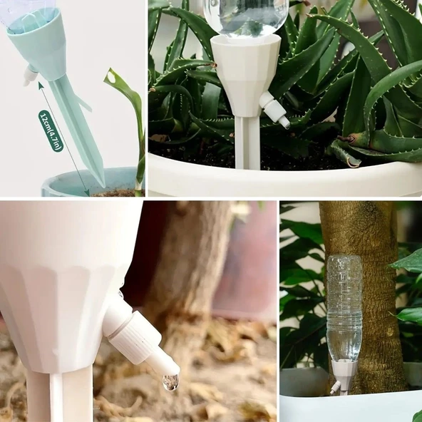 3 Adet Pet Şişelere Uyumlu Otomatik Bitki Çiçek Sulama-Akış Hızı Ayarlanabilir Damla Sulama Aparatı - Resim 3