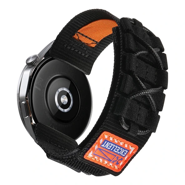 Gear S3 Zore KRD-112 22mm Orbital Örgülü Halat Tasarımlı Naylon Kumaş Hasır Kordon - Resim 2