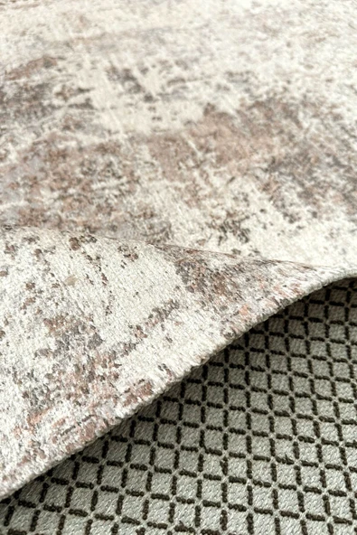 Pastel Home Vintage Mavi Şönil Halı Kilim Yolluk Kendinden Saçaklı Kaymaz Yıkanabilir Salon Mutfak Koridor - Resim 11