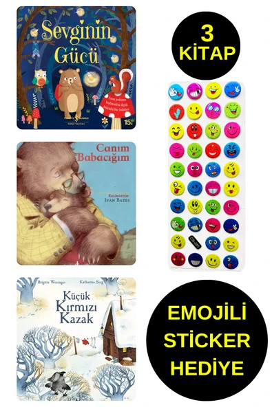 EMOJİLİ STİCKER HEDİYE - OKUL ÖNCESİ RESİMLİ KİTAPLAR - SEVGİNİN GÜCÜ - CANIM BABACIĞIM - KAZAK