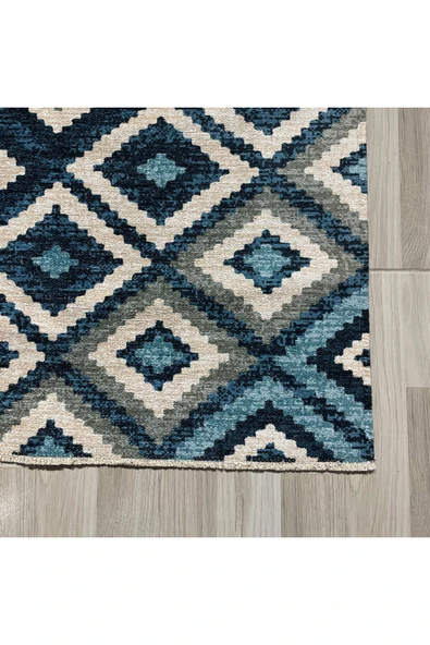 Pastel Home Mavi Anadolu Kilim Modeli Şönil Halı Kilim Yolluk Kaymaz Yıkanabilir Mutfak Kordior Salon - 2