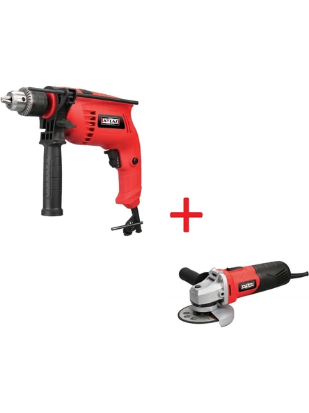 Attlas Eco 2'li Set Darbeli Matkap + Avuç Taşlama 500 W - A0107023 - 2