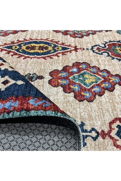 Pastel Home Renkli Anadolu Kilim Şönil Halı Yolluk Kaymaz Yıkanabilir Mutfak Kordior Salon Oturma Odası - 4