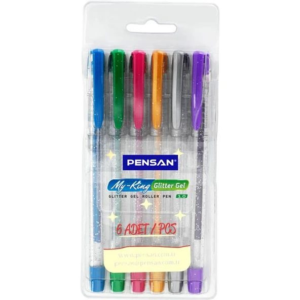 Pensan 2227 Jel Kalem My King Simli Kalem 6Lı ürün görseli