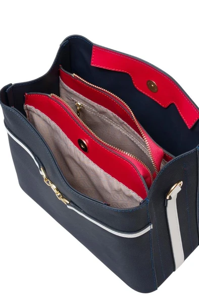 U.S. Polo Assn. Çapraz Askılı Kadın Çanta Lacivert-Beyaz-Kırmızı Us25238 - Resim 5