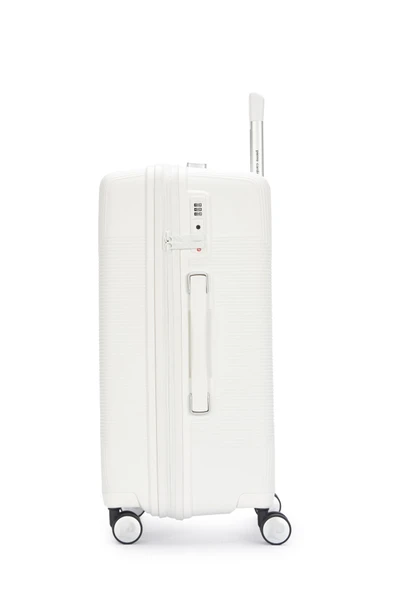 Pierre Cardin Orta Boy %100 Polipropilen Valiz Beyaz 04PC7080 - Resim 2