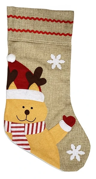 Yılbaşı Geyik Dekor Süs Çorap 45cm ürün görseli 1