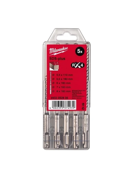 Milwaukee SDS-Plus MX4 Elmas Matkap Ucu Seti (5 Parça)- 4932352833 - 2