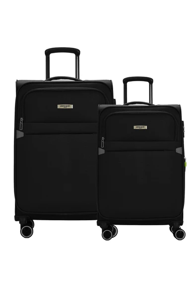 Pierre Cardin 2'li Valiz Seti Büyük Ve Orta Boy Lüx Kumaş Valiz Siyah 04pc6000 ürün görseli
