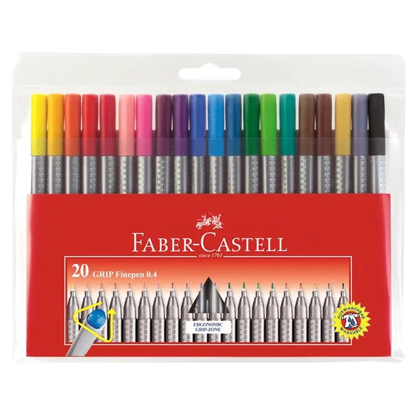Faber-Castell Grip Finepen Keçe Uç 0.4mm 20'li Poşet ürün görseli