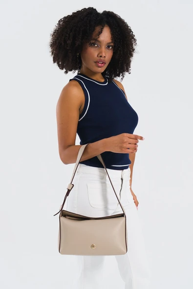 U.S. Polo Assn. Çapraz Askılı Kadın Çanta Bej Us25203 - Resim 2