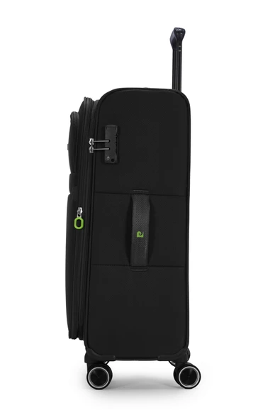 Pierre Cardin 2'li Valiz Seti Orta Ve Kabin Boy Lüx Kumaş Valiz Siyah 04pc6000 - Resim 4