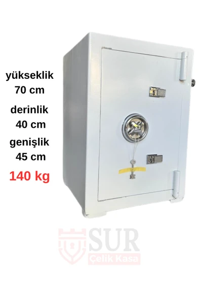 SUR  ÇELİK PARA KASALARI 70 cm 140 kg Yangına Dayanıklı - Resim 4