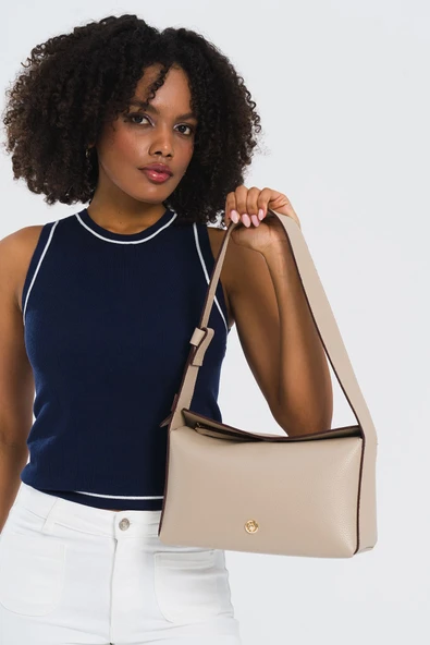 U.S. Polo Assn. Çapraz Askılı Kadın Çanta Bej Us25203 - Resim 3