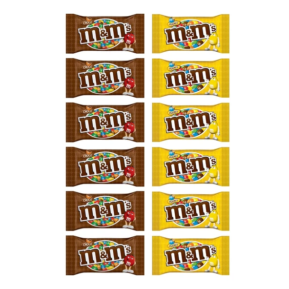 M&M's Fıstıklı ve Çikolatalı Draje 45 Gr x 12 li Karma Paket ürün görseli 1