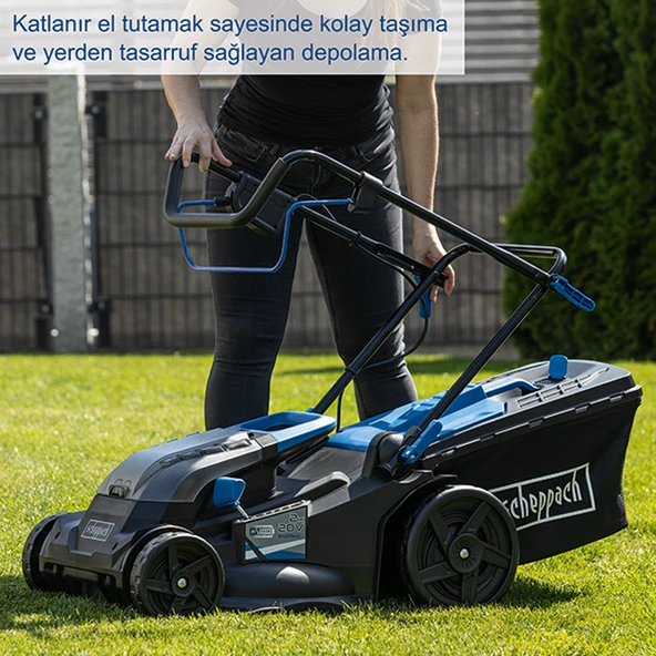 Scheppach BC-MP430 2x4 Ah Akülü Çim Biçme Makinesi - 5911415400 - Resim 4