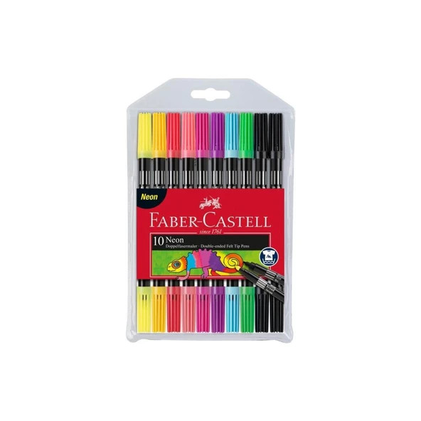 Faber-Castell Keçeli Boya Kalemi Neon Çift Taraflı 10 Renk 15 11 09 ürün görseli
