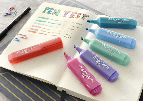Faber Castel 1546 Pastel Fosforlu Kalem 8'li poşet - Resim 5