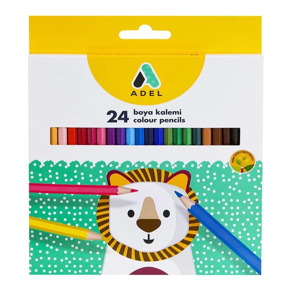 Adel Karton Kutu Boya Kalemi 24 Renk Tam Boy ürün görseli